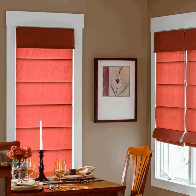 dining-room-with-Roman-shades-on-the-windows