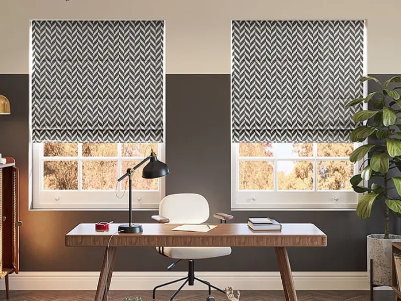 Sound-absorbing Roman blinds for Dubai Office