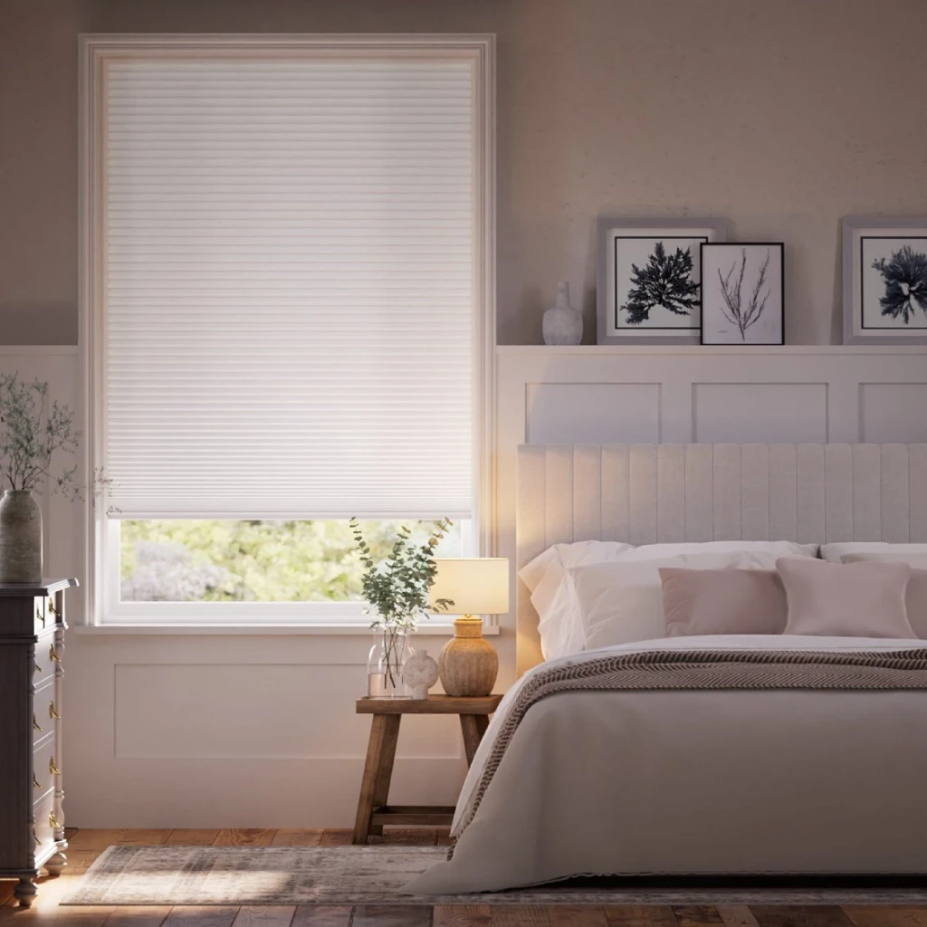 Bedroom Blackout shade white dove blackout pleated in Dubai