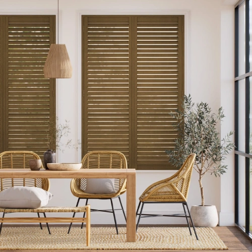 Durable Coffee bamboo blinds in Springs Dubai