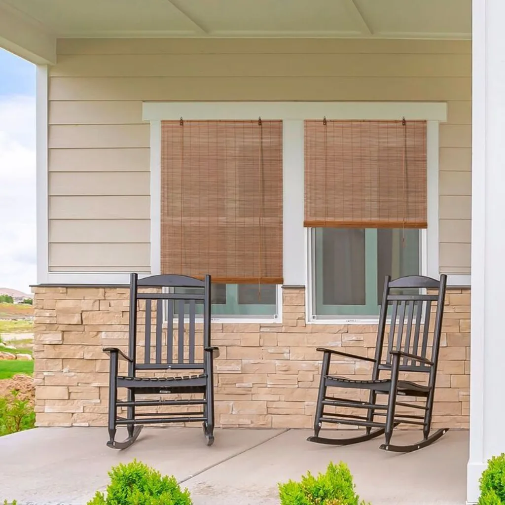 We Supply And Installation Bamboo Blinds Dubai's Private Villa Outdoor area