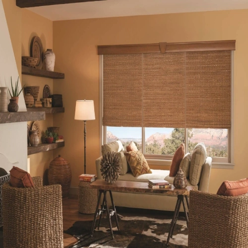 Eco-Friendly Living room Roller Bamboo Blinds in Dubai
